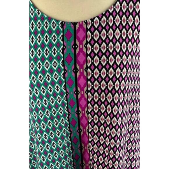 Style & Co Womens Large Sleeveless Dress Pink Blue Geometric Print Polyester - Picture 6 of 10